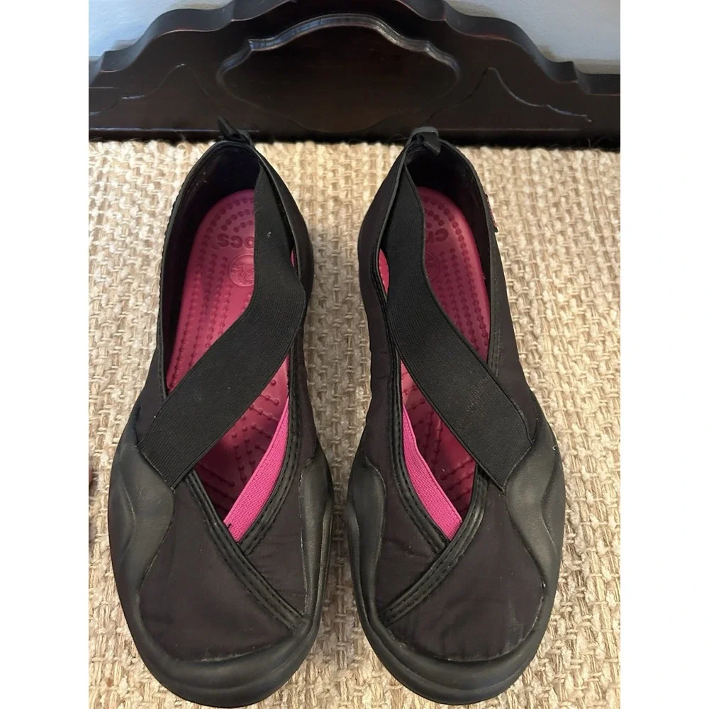 Crocs Molly Mary Jane Slip On Flat Shoes Size 9 Summer Beach Comfortable Pink